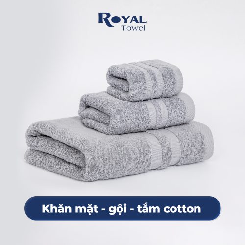 Khăn Tắm – Gội – Mặt ROYAL TOWEL 100% Cotton Mềm Mại, Thấm Hút, Kháng Khuẩn