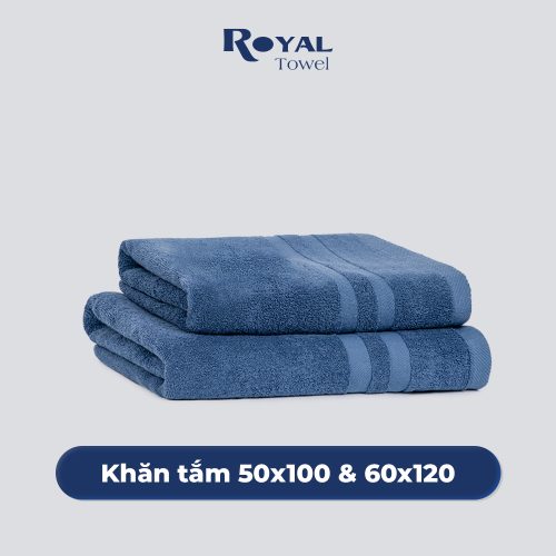 Khăn Tắm Cotton 50x100cm hoặc 60x120cm Royal Towel Mềm Mại, Kháng Khuẩn