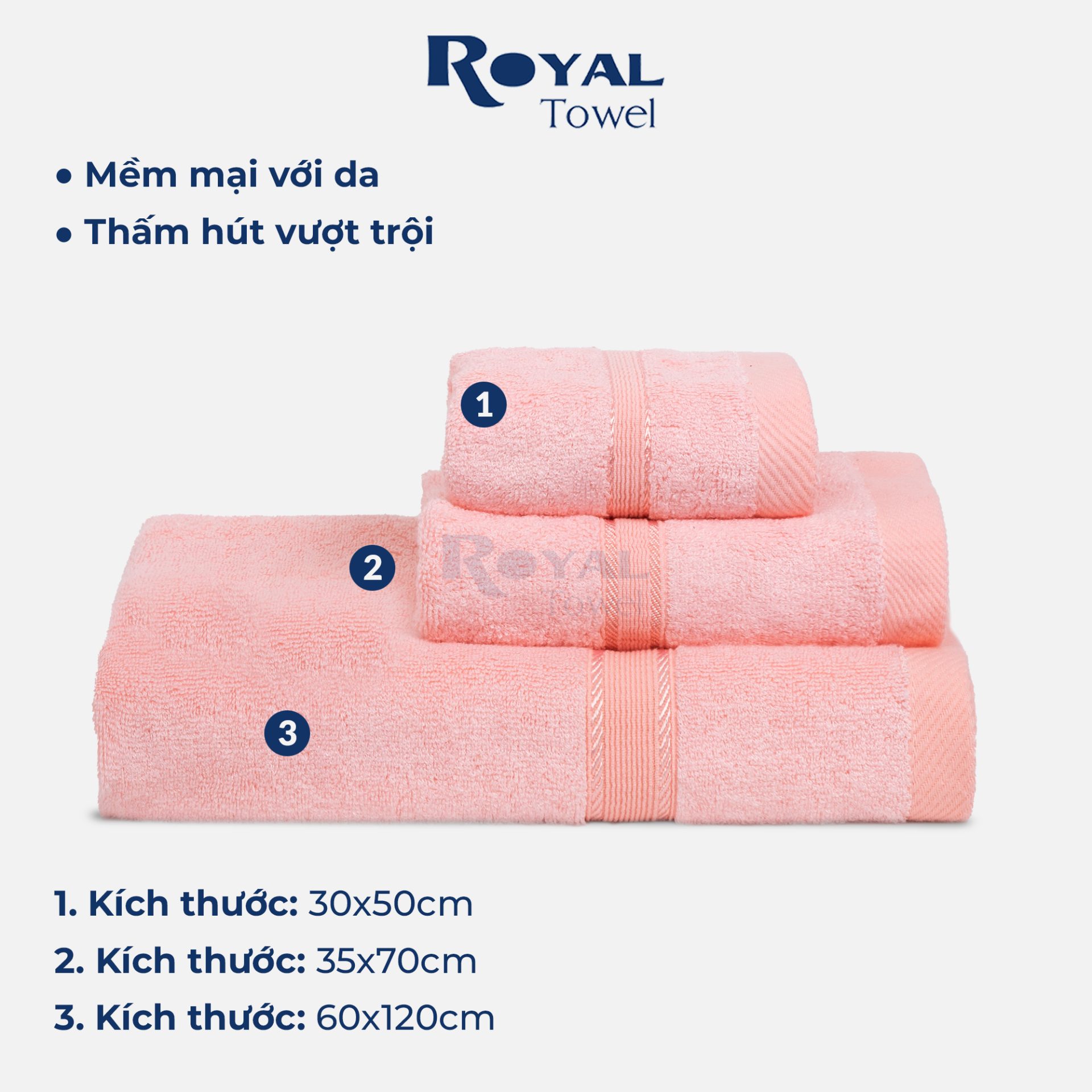 Bộ 3 khăn tắm gội mặt sợi tre