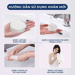 Cách dùng khăn tắm nén ướt