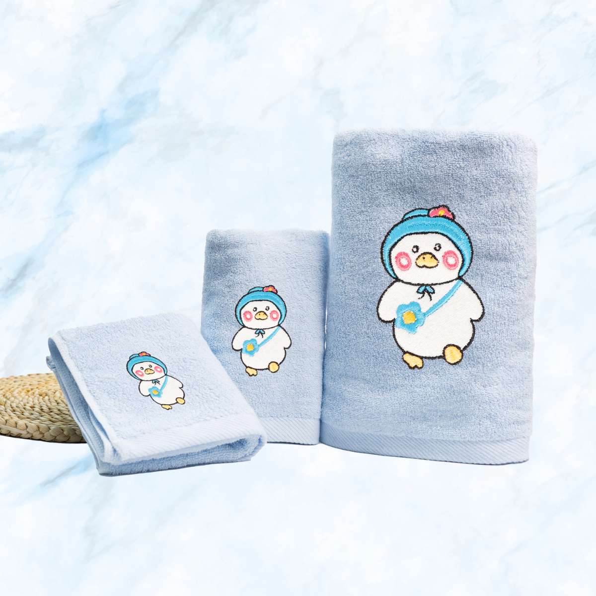 Khăn Tắm Cho Bé Sơ Sinh thêu hình con vật