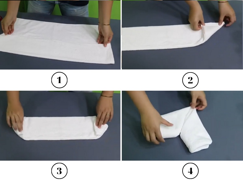 Cách gấp khăn hình trái tim