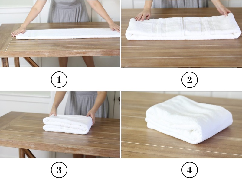 Cách gấp khăn chồng xếp
