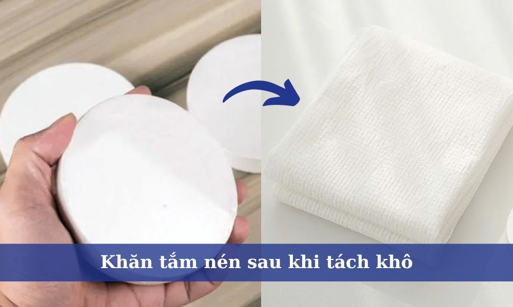 Cách dùng khăn tắm nén khô