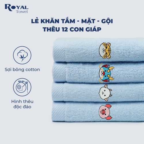 Khăn thêu hình 12 con giáp
